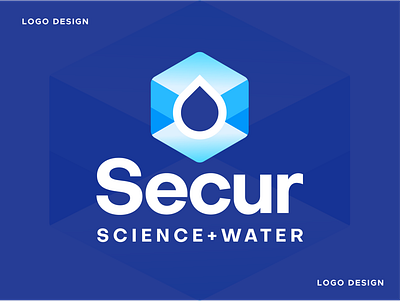 Secur brand identity drop gradient app health logo icon medical medical logo science water