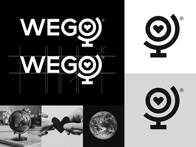 WEGO Brand Identity brand identity church earth globe grid heart logo design love minimal world