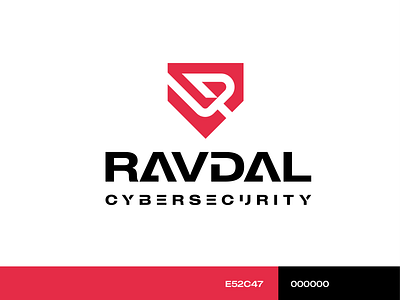 RavDal bold letter r letter r logo minimal monogram red shield