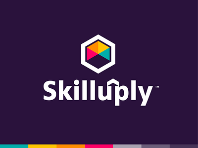 SkillUply abstract arrow arrows brand identity colorful hexagon illustration logo logo design skill up