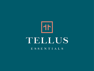 Tellus Essentials abstract icon branding cute green illustration logo design logo design branding logo icon minimal orange sans serif
