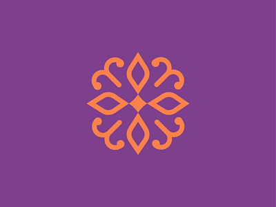Flower Icon brand identity design flower flower icon grid icon logo logo icon minimal orange purple