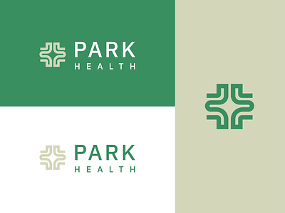 PARK HEALTH green health letter p logo brand identity logo icon park health plus pp