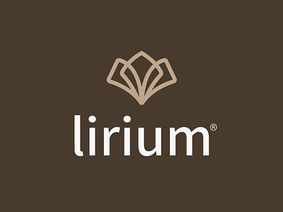 Lirium beauty brand identity brown environment feminine flower light brown lineart logo design lotus nature one line