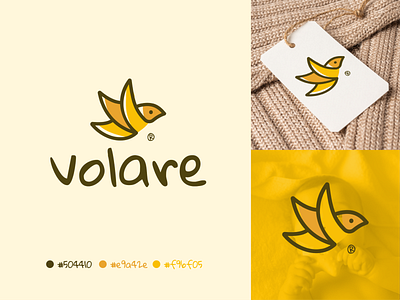 Volare apparel baby bird child clothing color company cute logo design nature yellow young