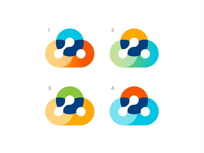 Colorful Clouds cloud gradient logo design negativespace tech technology