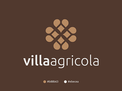 Vila Agricola beauty brand identity brown feminine flower logo icon
