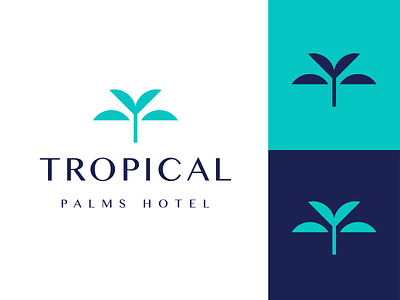 Tropical Palms Hotel chill hotel icon logo design logo icon nature palm palm tree relax relaxation tropical