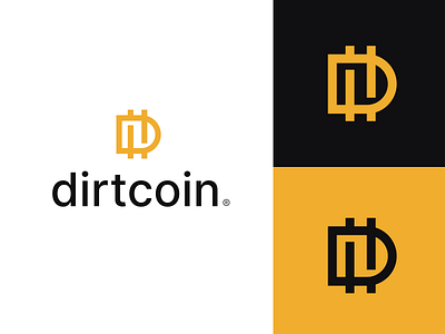 DirtCoin coin concept d dollar euro icon letter d logo money yellow