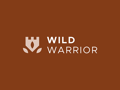 Wild Warrior brand identity castle icon leaf leaves logo red warrior