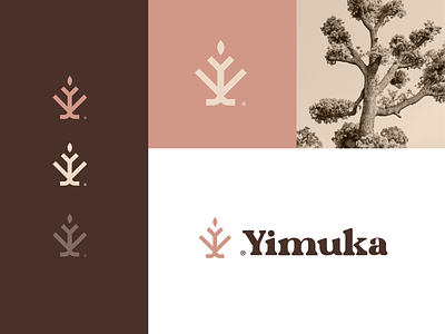 Yimuka® brand icon brown design icon leaf leaves letter y logo icon tree