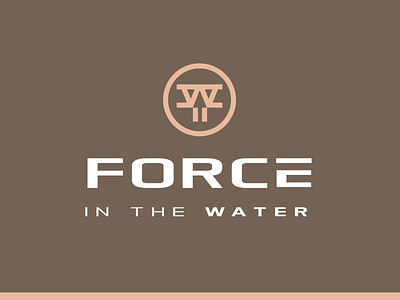 Force In The Water brand identity brown fw line logo icon minimal monogram wf