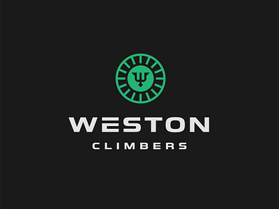 WESTON CLIMBERS bike brand identity cycle green letter w logo icon wheel