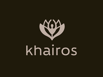 Khairos feminine floral flower icon logo lotus nature people person yoga zen