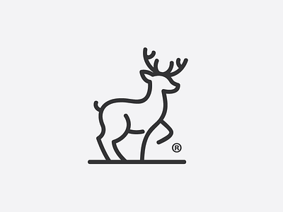 Deer animal black deer forest icon idea logo minimal nature oneline