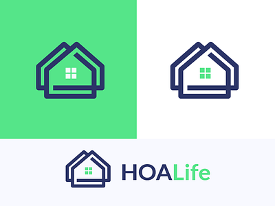 HOALife home house windows logo icon brand idea identity minimal simple lines website web application magazine