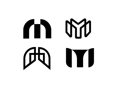 M Exploration fineline logo icon brand idea identity m oneline