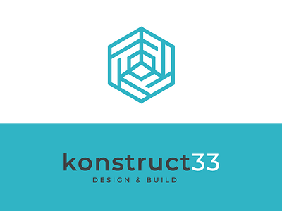 Logo Konstruct33 brand idea creative design build identity logo polygon