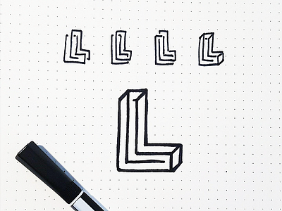 Letter L company concept grid sketch minimal cute small letter l logo brand icon idea identity
