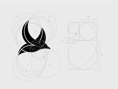 GOLDEN RATIO BIRD animal bird cute golden goldenratio grid logo design brand identity minimal ration