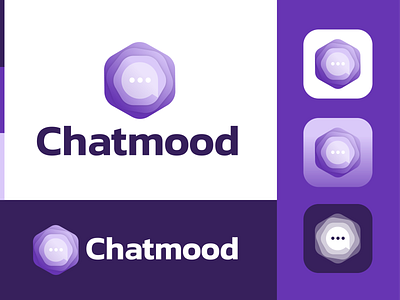 Logo Chatmood app brand design branding communication community connect friendly grid logo identity speech speechbubble talk ui