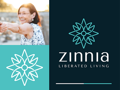 zinnia beauty flower home house identity icon living logo brand mandala nature petal real estate