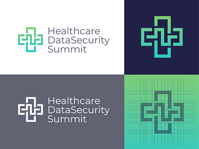 Healthcare DataSecurity Summit. abstract brand identity company cute design grid healthcare icon logo icon medical health minimal minimal grid soundwave