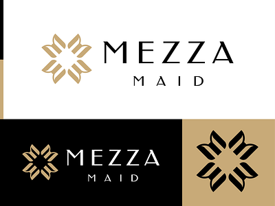Mezza Maid brand identity food grid initial letter m logo icon mediterranean minimal restaurant