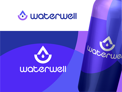 Waterwell abstract bottle brand design drop grid illustration logo icon minimal water