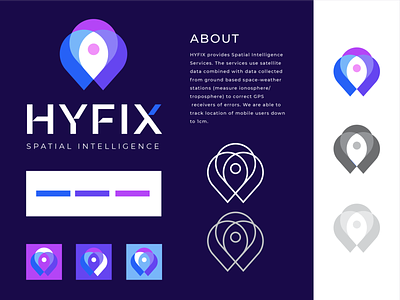 Hyfix abstract abstract colors brand identity company icon logo icon pin location technology travel