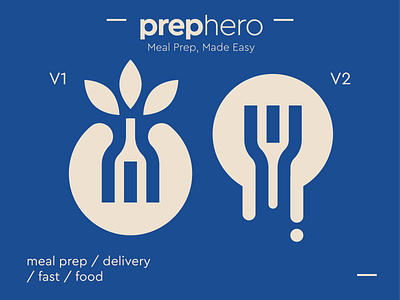 PREPHERO™ Concepts concept delivery fast food fork healthy leaves logo icon meal nature speech speechbubble speed