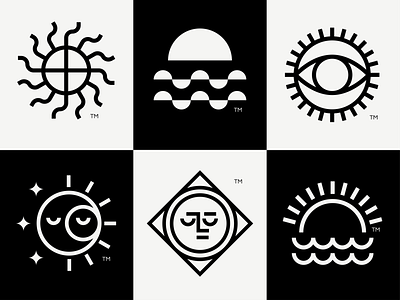 Sun Icons abstract branding geometric icon logo icon minimal moon nature stars sun