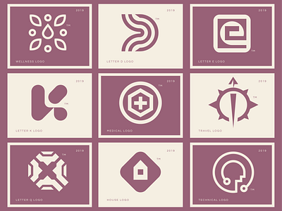 Logo Collection d house icon grid kit leaves letter e logo collection medical q travel wellness
