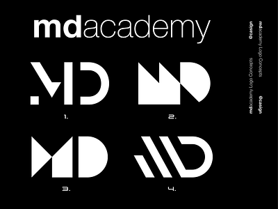 MDacademy Concepts brand identity branding company d design grid icon logo icon m md minimal monogram monogram letter mark simple