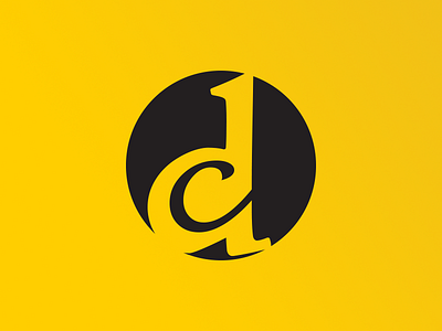 DC Design It Logo black dc design logo monogram negative space yellow