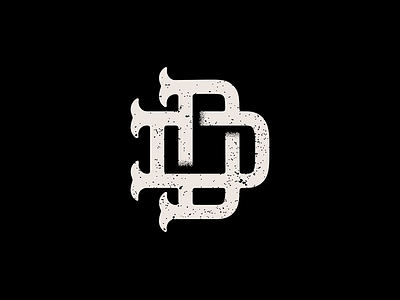 The Denver Degenerates Logo black d dd denver monogram monogram letter mark podcast tan texture vintage vintage badge