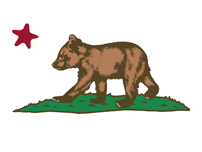 California Cub apparel bear bibs cali california cub flag illustration logo onesies star state