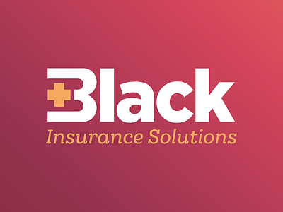 Black Insurance Solutions Logotype branding cross insurance logo logo design logotype logotype design medical medical insurance medical logo solutions