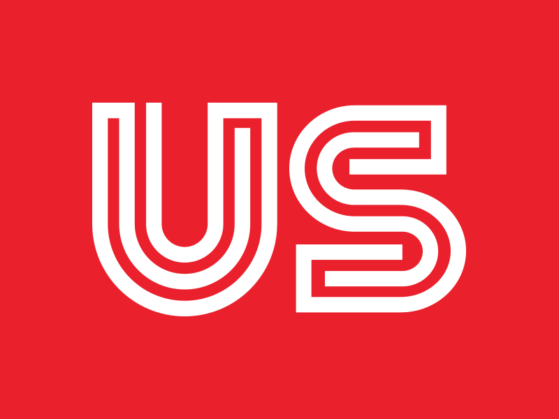 U.S. Inline Logo logo alphabet branding logo design logotype red bold thicklines logo u.s.a. u.s. usa inline