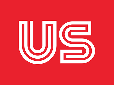 U.S. Inline Logo bold branding inline logo logo alphabet logo design logotype red thicklines u.s. u.s.a. usa