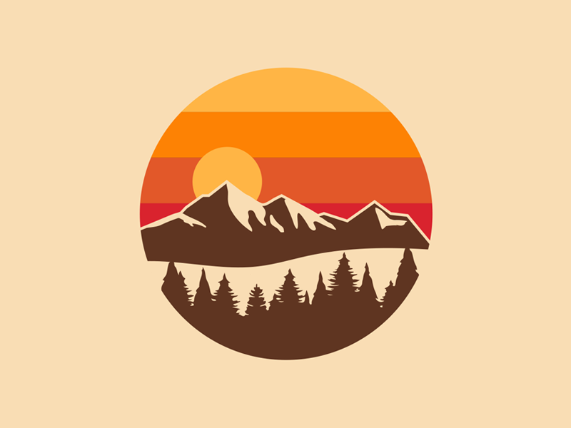 Outdoor Sunset Badge outdoor badge outdoor logo logo vintage badge retro retro badge sunset hiking mountain badge badge design outdoor outdoor design