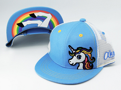 Kids Unicorn Flatbill Hat apparel apparel design apparel logo baseball hat hat kids logo design underbill unicorn unicorn logo