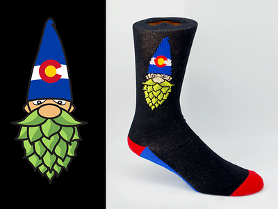 Hops Gnome apparel apparel design beer beer branding branding branding and identity colorado fun socks gnome hops knit logo logo design sock design socks