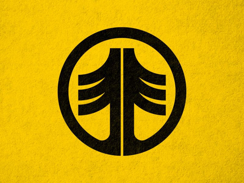 Tree Logomark negative-space thicklines nature circle logo tree