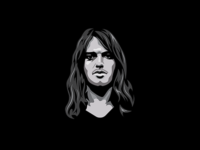 David Gilmour Illustration black blackandwhite davidgilmour gilmour illustration illustrator pink floyd vectorart