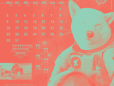 2020 Cats + Dog Space Journey astronaut calendar dog japonese journey shibainu space