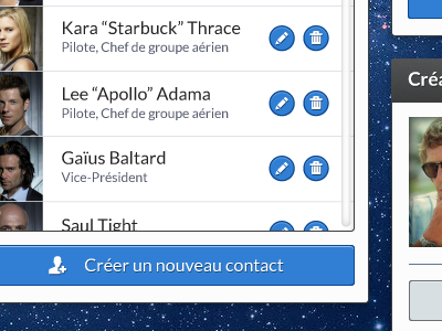 Contact management interface button contact icons interface list ui