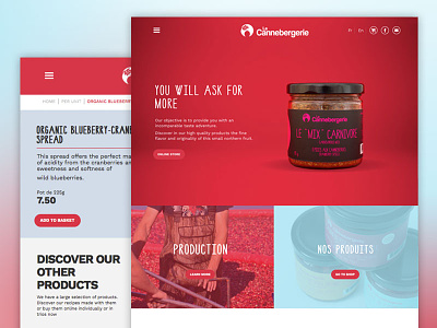 La Cannebergerie agency branding design gradient red terroir webflow