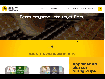 NutriGroup product Page agency branding dark design webflow yellow