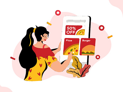 Real time Contactless Menu branding character design colourful digital art dinezy discounts flat design food delivery app graphic design illustration india multiplexes offers promotions theatres vector vector art visual design
